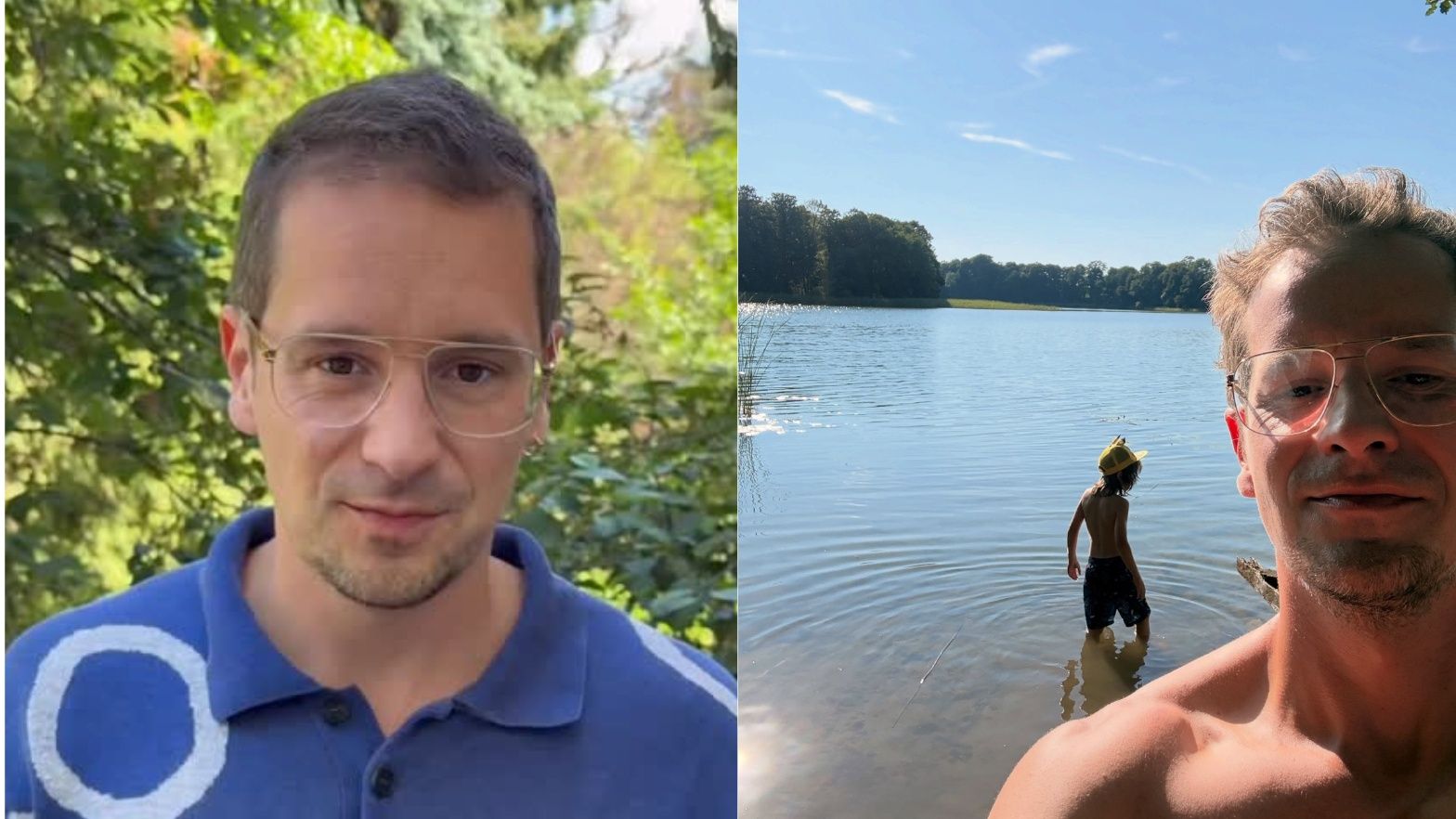 Krzysztof Zalewski na wakacjach z synem