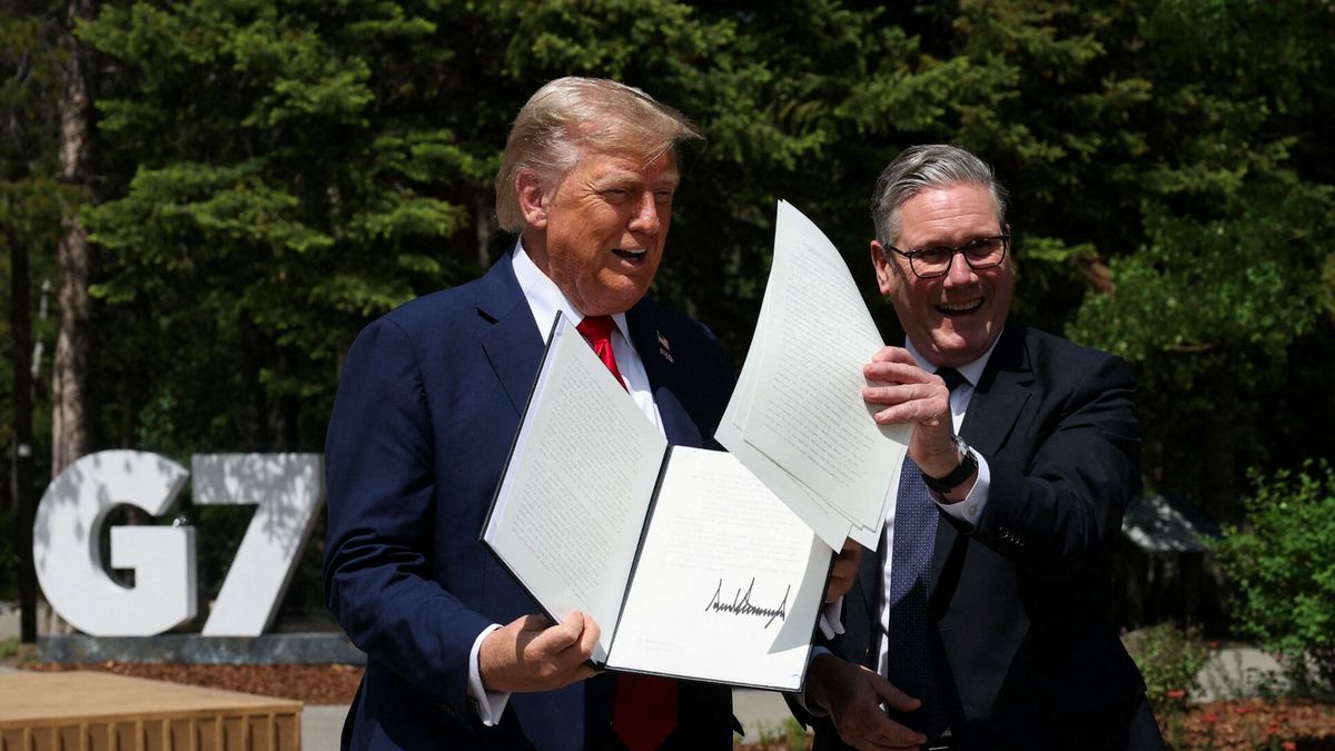 Prezydent USA Donald Trump i brytyjski premier Keir Starmer