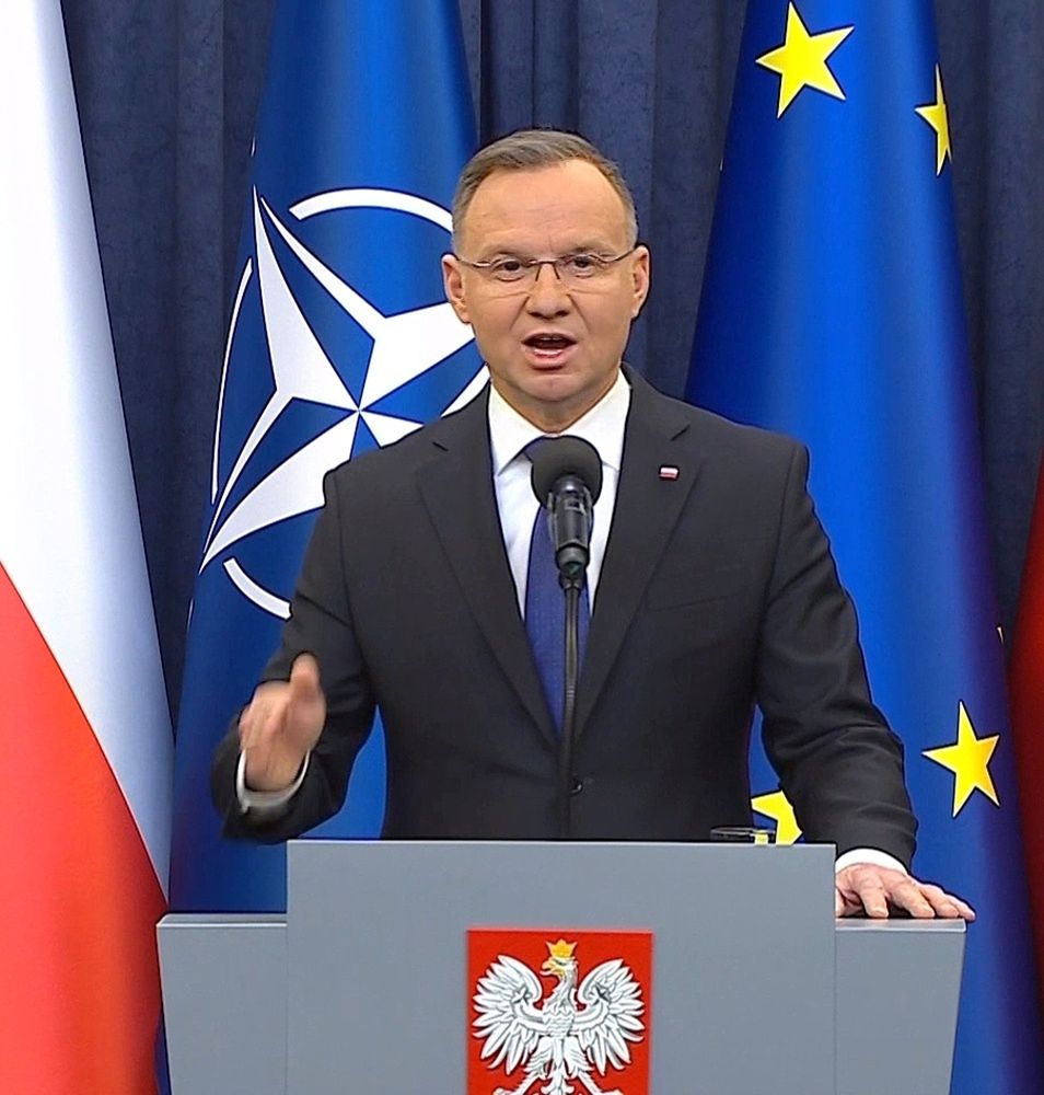 Andrzej Duda podczas wystąpienia