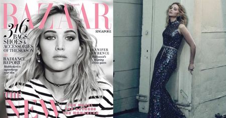 Potargana Jennifer Lawrence pozdrawia z nowej okładki