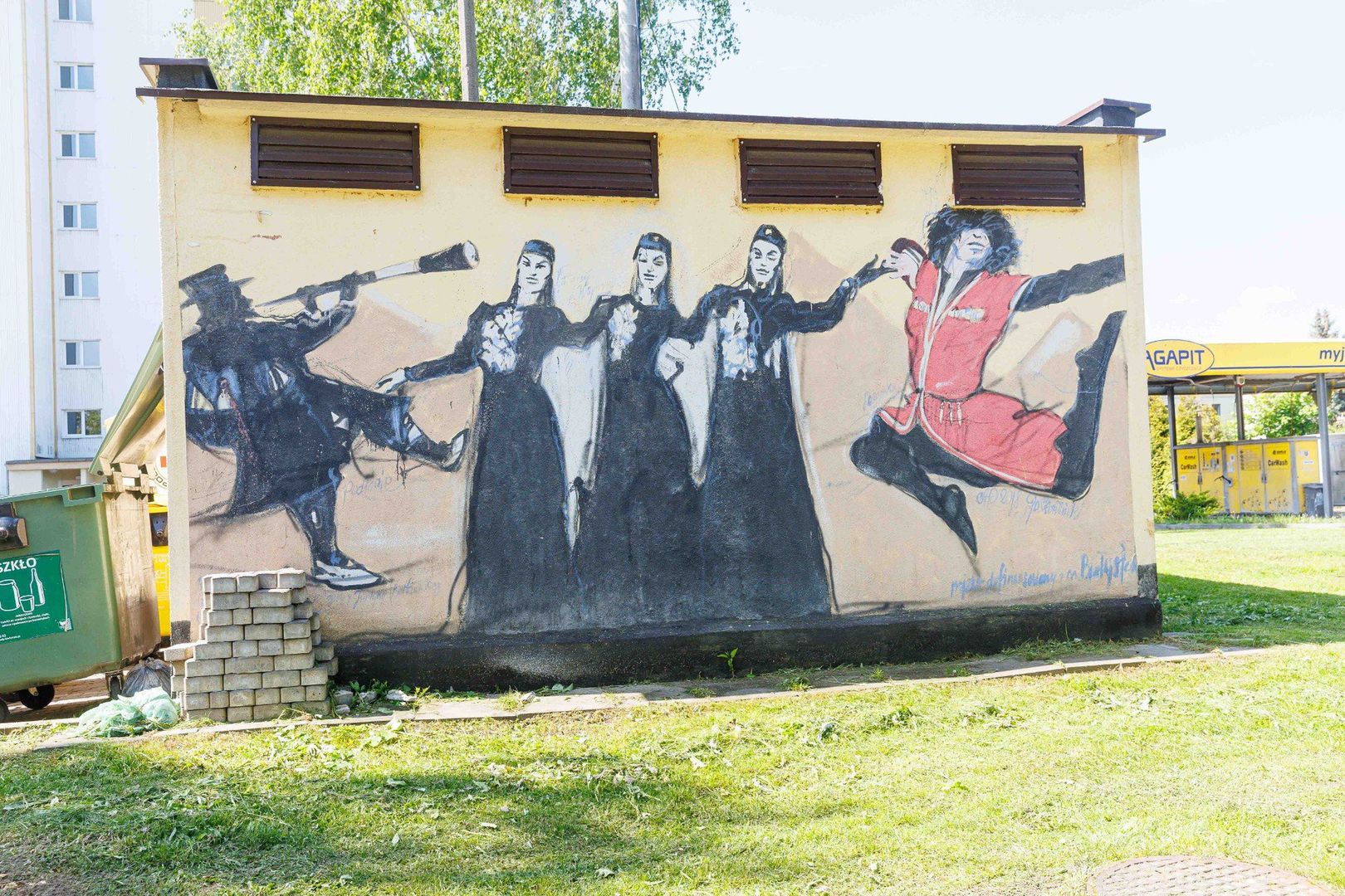Białostoczek - mural z tancerzami