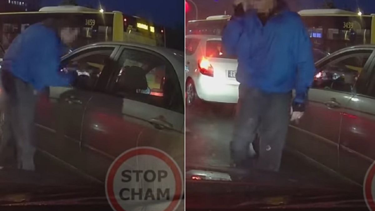 Zaatakował kierowcę na skrzyżowaniu 