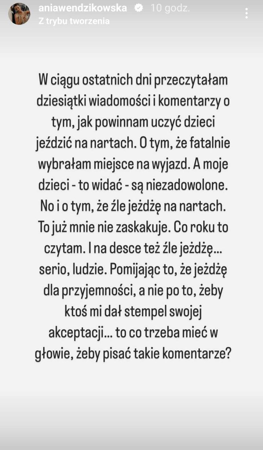 Ferie Anny Wendzikowskiej na Instagramie