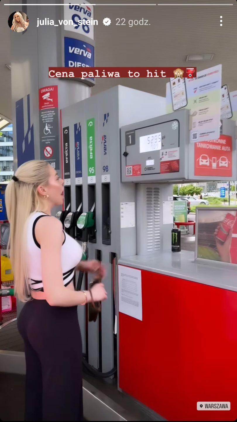 Julia von Stein psioczy na ceny paliwa (FOTO)