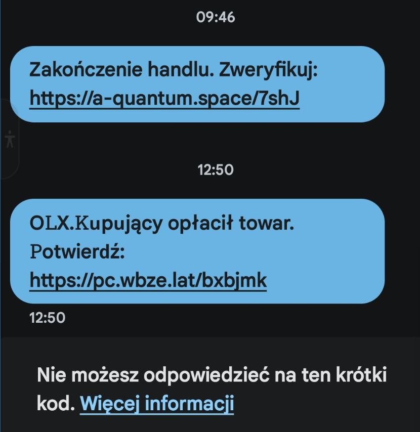 Fałszywe SMS-y o sprzedaży przedmiotu