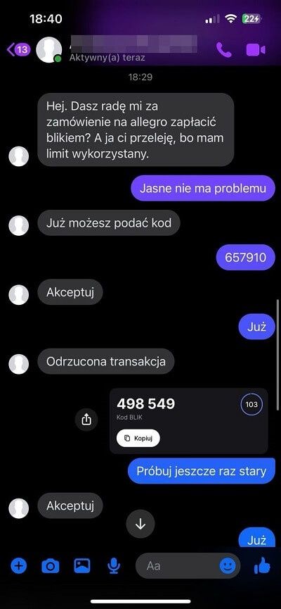 Oszuści pisali do policjanta