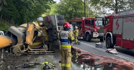 Wypadek betoniarki w Czernichowie. Relacje świadków. "Biegłem, ile miałem tchu"