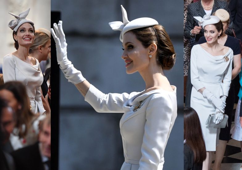 Zjawiskowa Angelina Jolie rozdaje uśmiechy na królewskiej uroczystości w Londynie