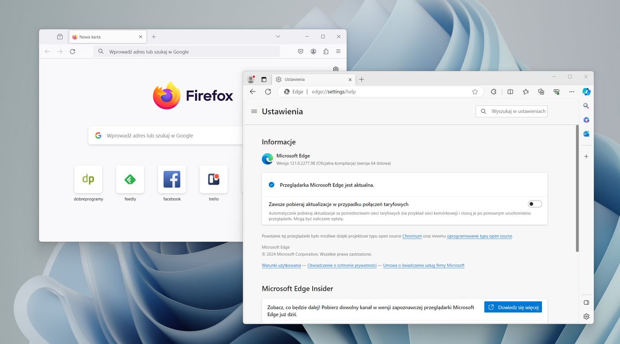 Firefox i Edge