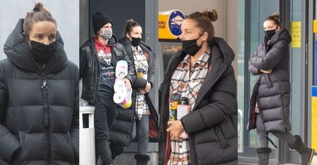 Ciężarna Agnieszka Włodarczyk i Robert Karaś załatwiają sprawunki na mieście (ZDJĘCIA)