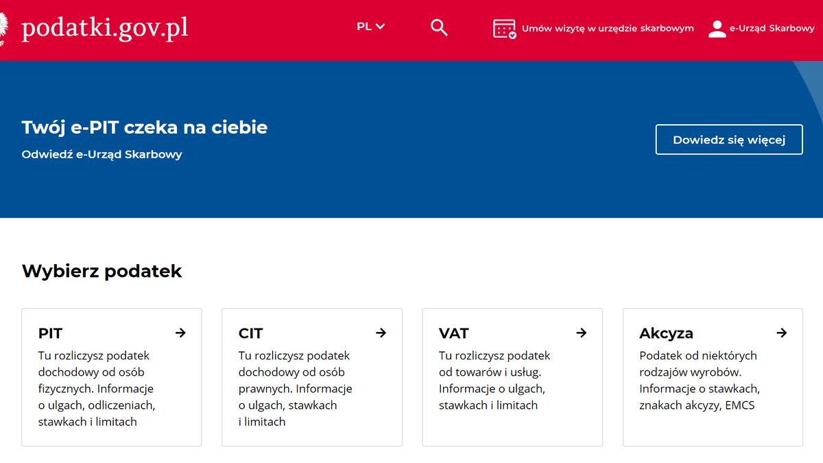 Twój e-PIT czeka w sieci, źródło: podatki.gov.pl
