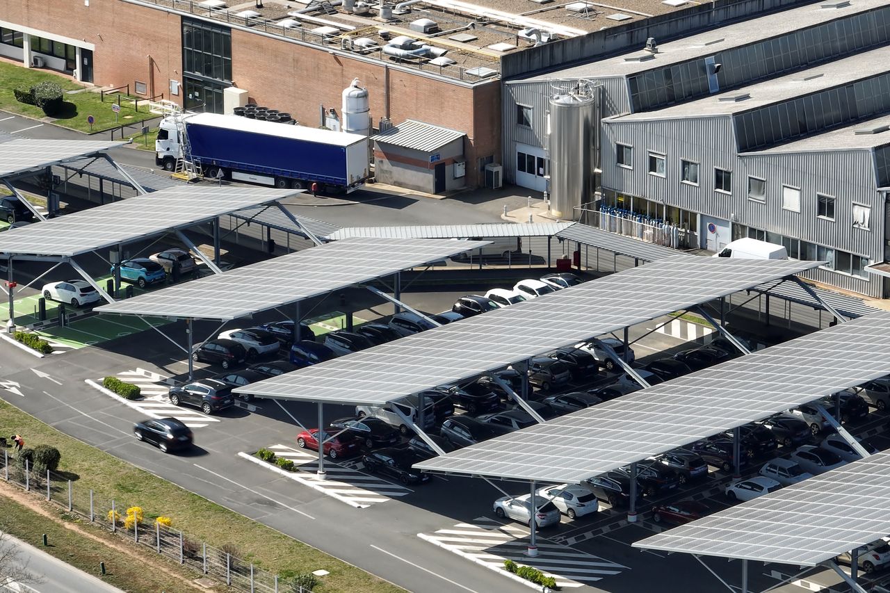 A bird's eye view of one of the carports, photo by Adobe Stock.