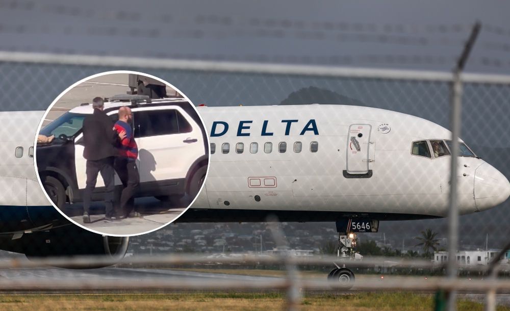 Pasażer otworzył drzwi samolotu na lotnisku w Los Angeles