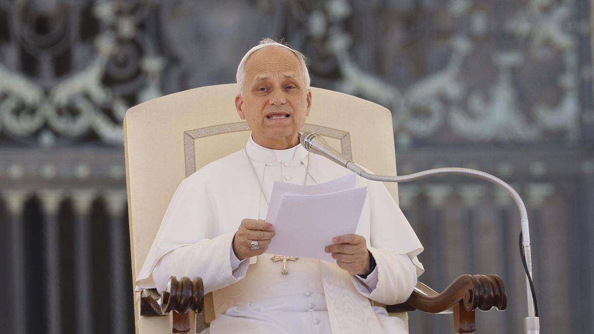 Pope Leo XIV during an audience as part of the Jubilee of Justice at St Peter's square, Vatican City, 20 September 2025. EPA/FABIO FRUSTACI Dostawca: PAP/EPA.