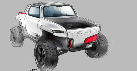 Pickup Tesli jako Allterrain Concept Jasona McGinnity'ego