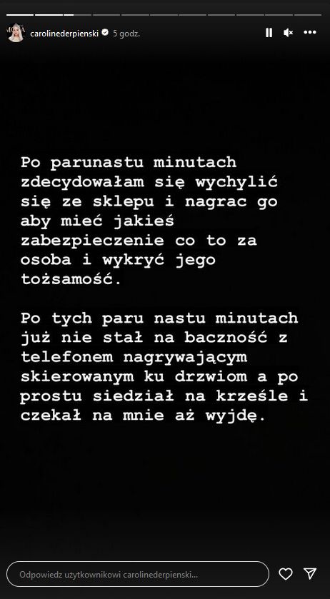 Caroline Derpienski opowiada o ataku stalkera