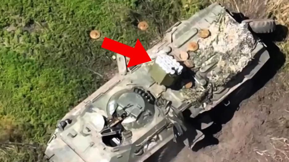 Rosyjski BTR-80 z wyrzutnią UMZ.