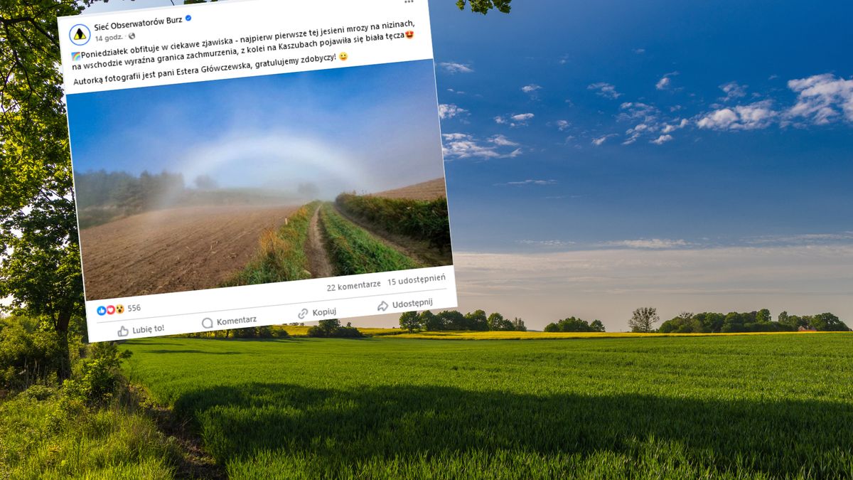 Biała tęcza uchwycona na Kaszubach 