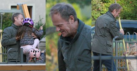 Donald Tusk szaleje z wnuczką na placu zabaw: huśtanie, dokazywanie i pomoc dziewczynce w opresji (ZDJĘCIA)