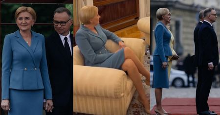 Agata Duda na spotkaniu z pierwszą parą Bułgarii. Do twarzy jej w morskim zestawie?