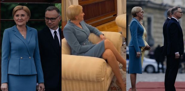 Agata Duda na spotkaniu z pierwszą parą Bułgarii. Do twarzy jej w morskim zestawie?