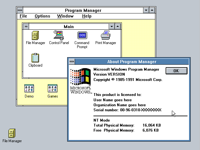 Wersja próbna systemu NT z grudnia 1991