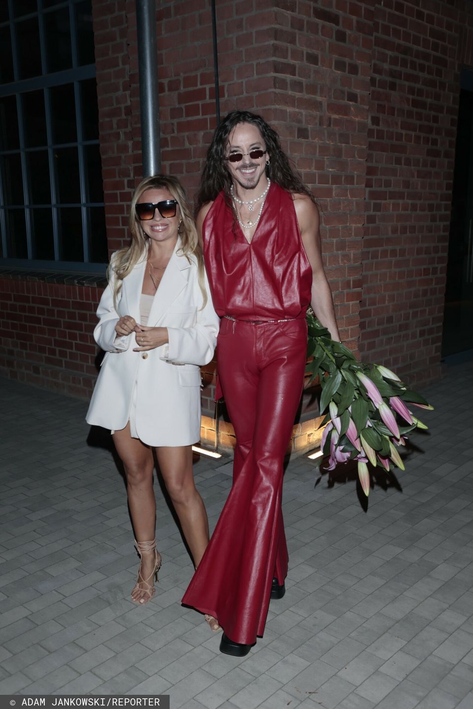 Michał Szpak i Paulina Biernat na pokazie mody Joanny Przetakiewicz