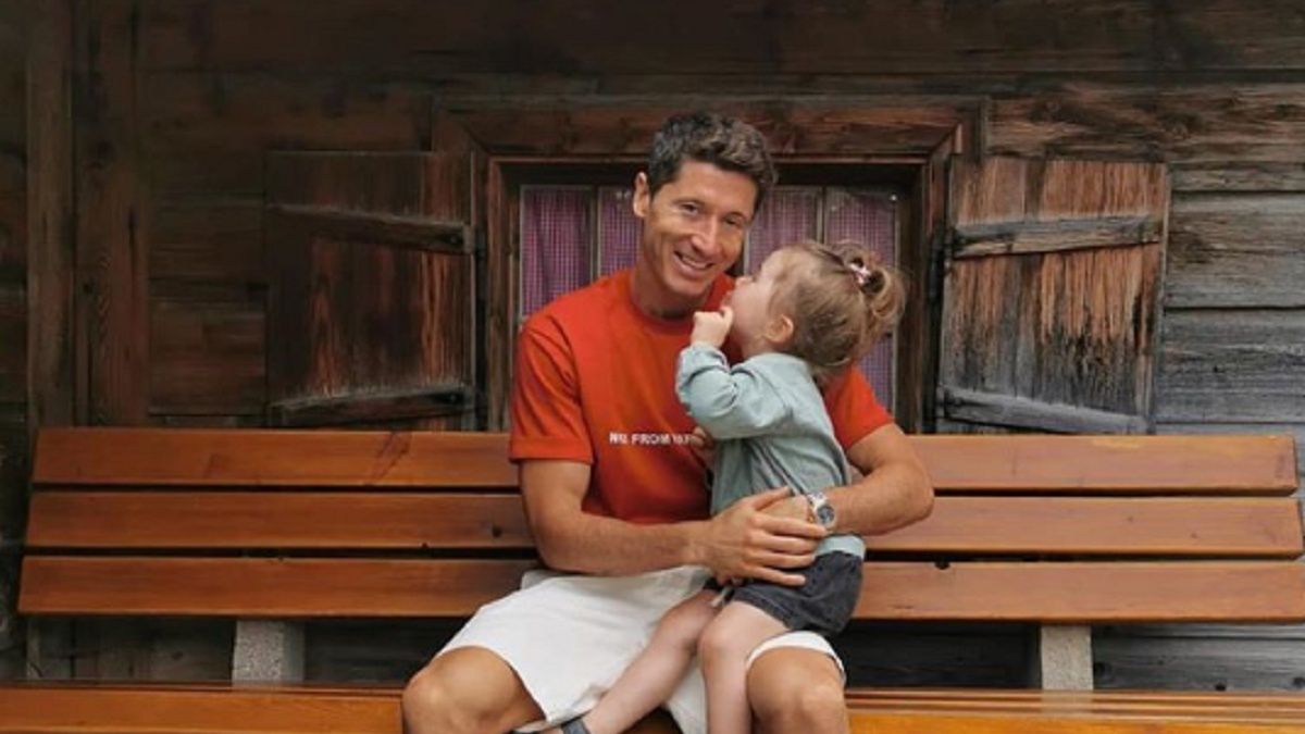Robert Lewandowski z córką