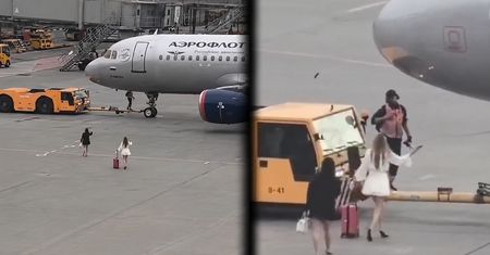 Próbowały dogonić samolot na lotnisku pod Moskwą. Nagranie krąży w sieci