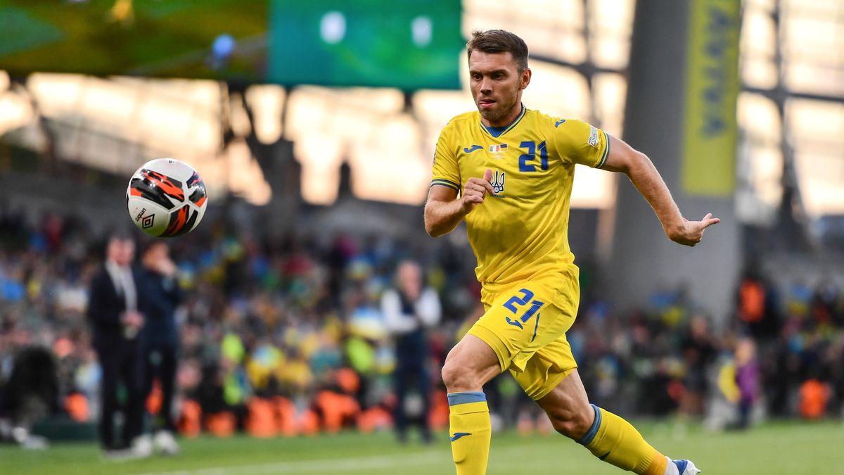 Dublin , Ireland - 8 June 2022; Oleksandr Karavaev of Ukraine during the UEFA Nations League B group 1 match between Republic of Ireland and Ukraine at Aviva Stadium in Dublin. (Photo By Ben McShane/Sportsfile via Getty Images)