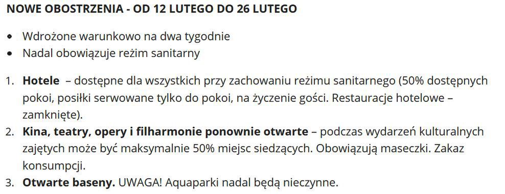 obostrzenia po 12 lutym