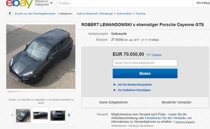 Niemiec nie płakał, jak sprzedawał. Auto Lewandowskiego robi furorę na ebayu