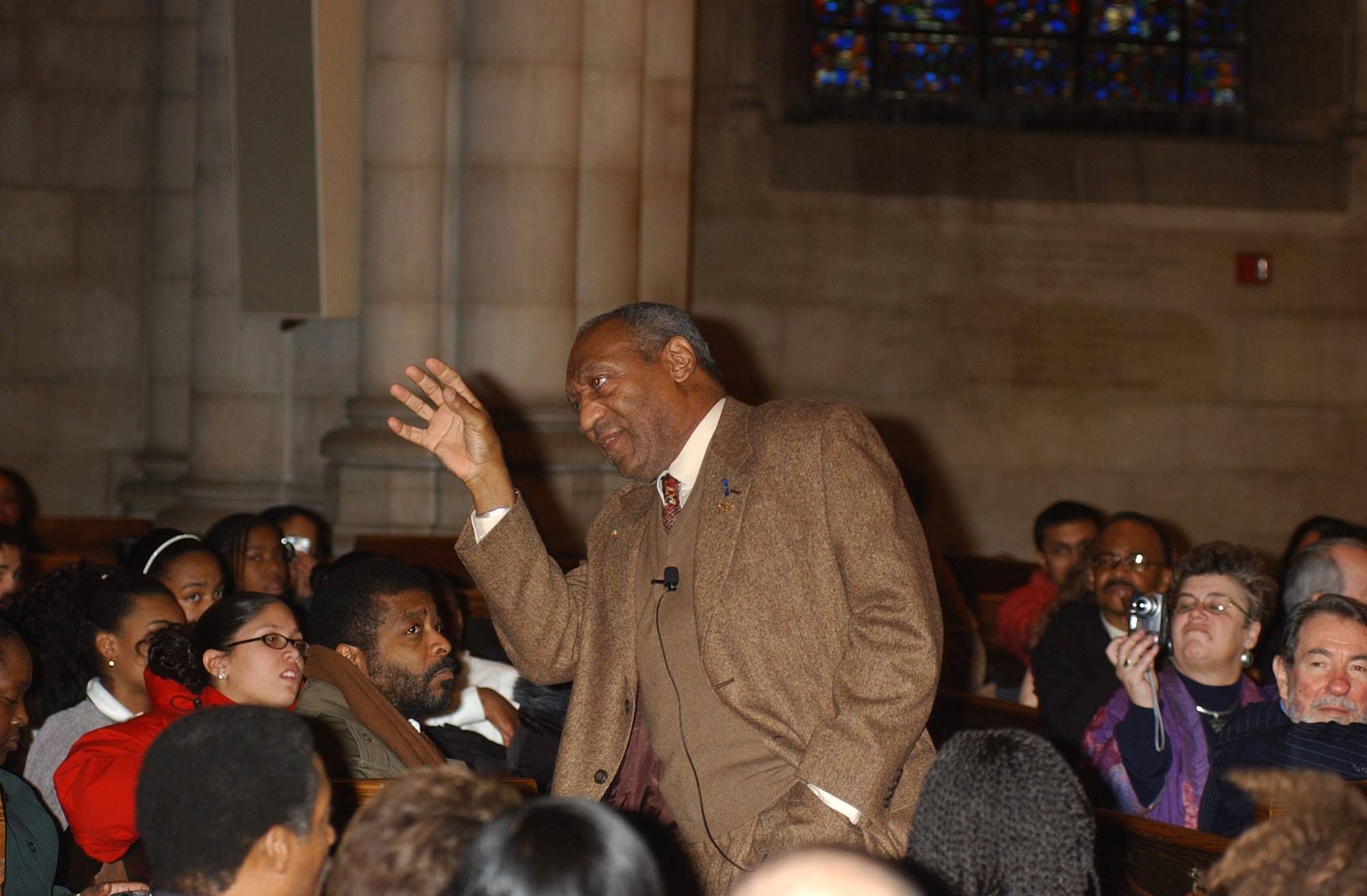 Feb 02, 2004; New York, NY, USA; Comedian BILL COSBY speaks to young students marking the 50th anniversary of Brown v. Board of Education at Riverside Church.  Mandatory Credit: Photo by Dan Herrick-KPA/ZUMA Press. (©) Copyright 2004 by Dan Herrick-KPA /OKO NA SWIAT