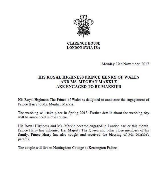 Meghan Markle i książę Harry oficjalnie zaręczeni