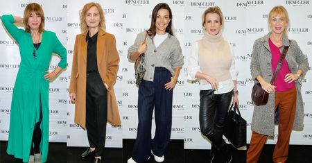 Tłum gwiazdy na pokazie mody: Kasia Glinka, Beata Ścibakówna, Ewa Kasprzyk, Joanna Racewicz, Lidia Popiel, Grażyna Wolszczak...