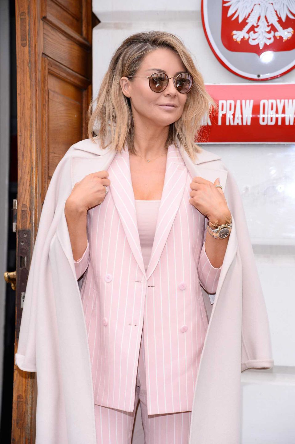 Małgorzata Rozenek w różowej stylizacji