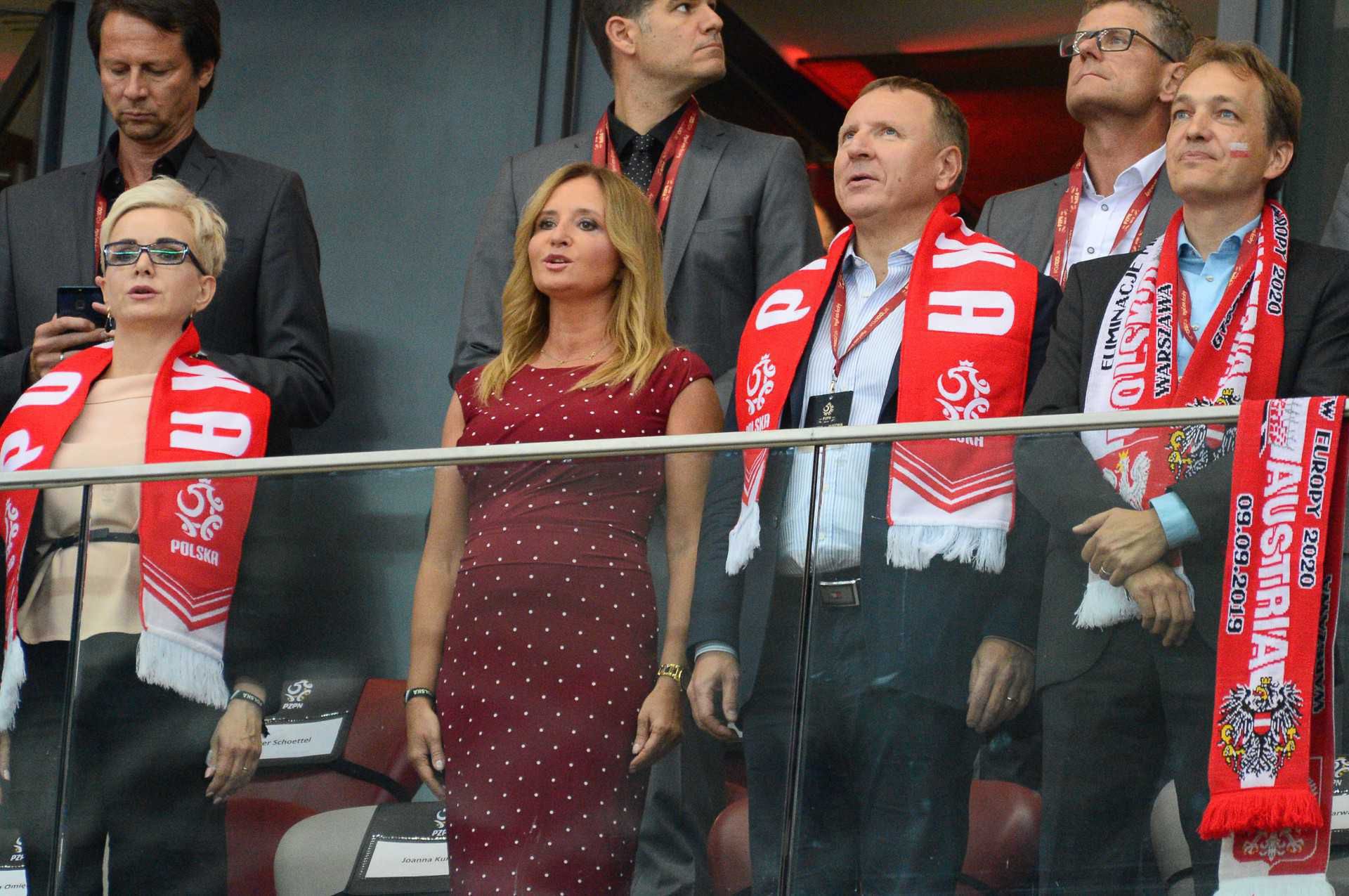 Jacek Kurski z żoną – mecz Polska-Austria