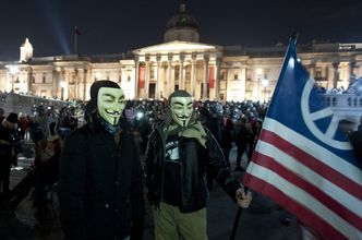 Policja starła się z sympatykami Anonymous