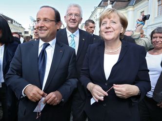 Merkel i Hollande obiecują razem walczyć z kryzysem