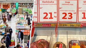 Bojkot Auchan. Podmienione etykiety produktów informują o ludobójstwie w Ukrainie
