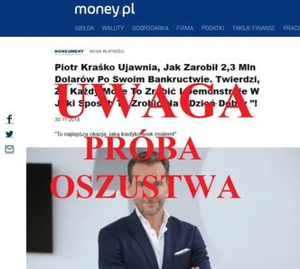 Oszuści od kryptowalut podszywają się pod money.pl i inne serwisy. Nie daj się nabrać