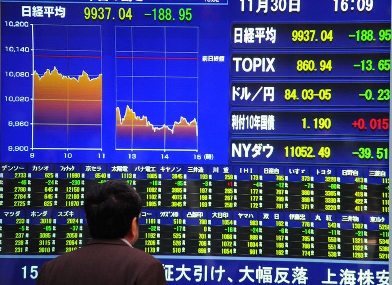 Silna przecena na giełdzie w Japonii. Nikkei najniżej od pół roku