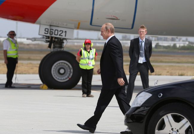 Władimir Putin na lotnisku w Brisbane