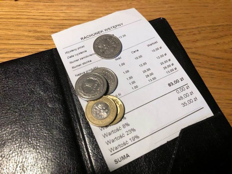 Rachunek wstępny nie może służyć do rozliczania należności w lokalu gastronomicznym.