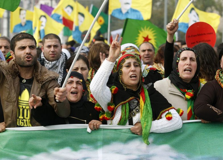 Protesty w Niemczech. Kurdowie wyszli na ulice w Duesseldorfie
