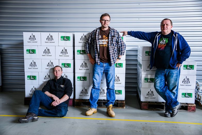 Browar PINTA: od lewej Marek Semla, Ziemowit Fałat, Grzegorz Zwierzyna.