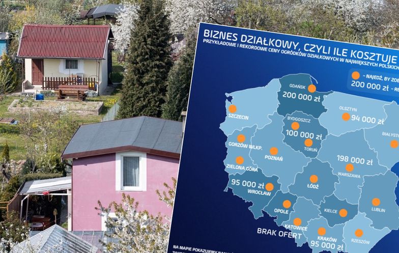 Ogródki działkowe potrafią kosztować już niemal 200 tys. zł. Wszystko zależy od stanu domku, lokalizacji i dostępnych mediów.