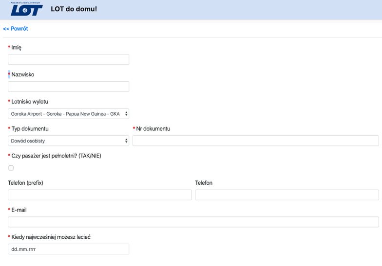 LOT uruchomił stronę dla Polaków chcących wrócić do kraju. Sprawdzamy
