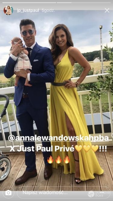 Ania Lewandowska w żółtej sukience Just Paul Prive