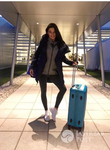 Anna Lewandowska na lotnisku